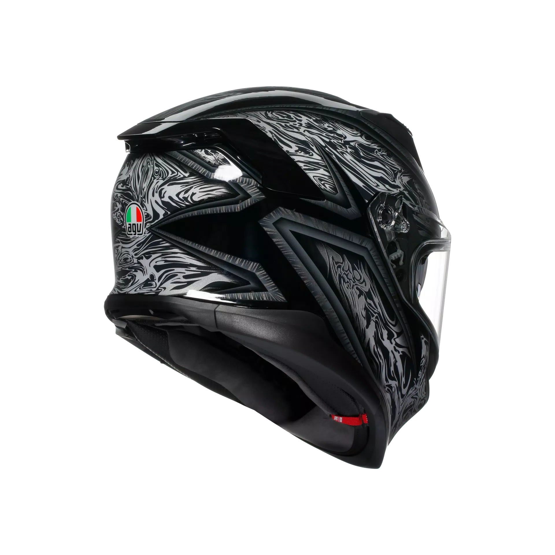 K7 MPLK DAMASCUS BLACK/SILVER - MOTORBIKE FULL FACE HELMET E2206