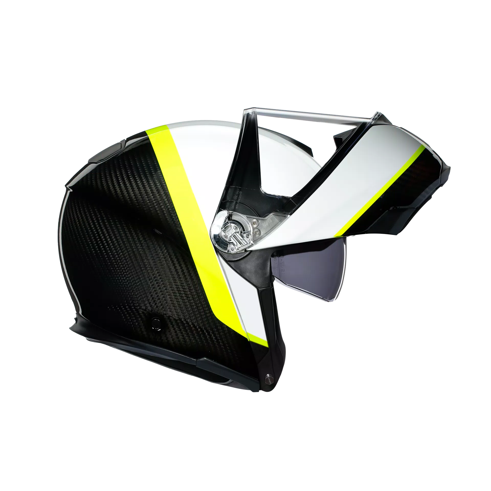 SPORTMODULAR RAY CARBON/WHITE/YELLOW FLUO -CASQUE MOTO MODULAIRE E2205