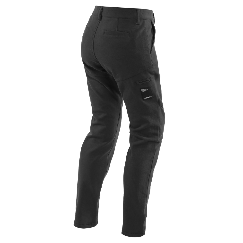 chinos-pantaloni-moto-in-tessuto-donna-black image number 1