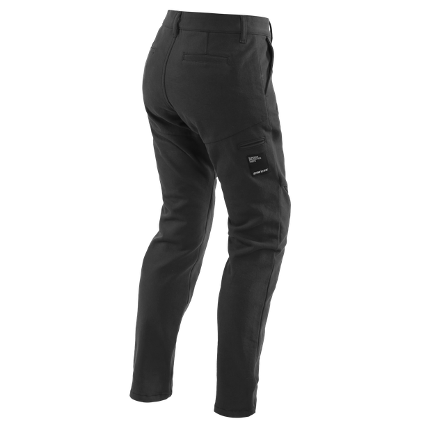 chinos-pantaloni-moto-in-tessuto-donna-black image number 1