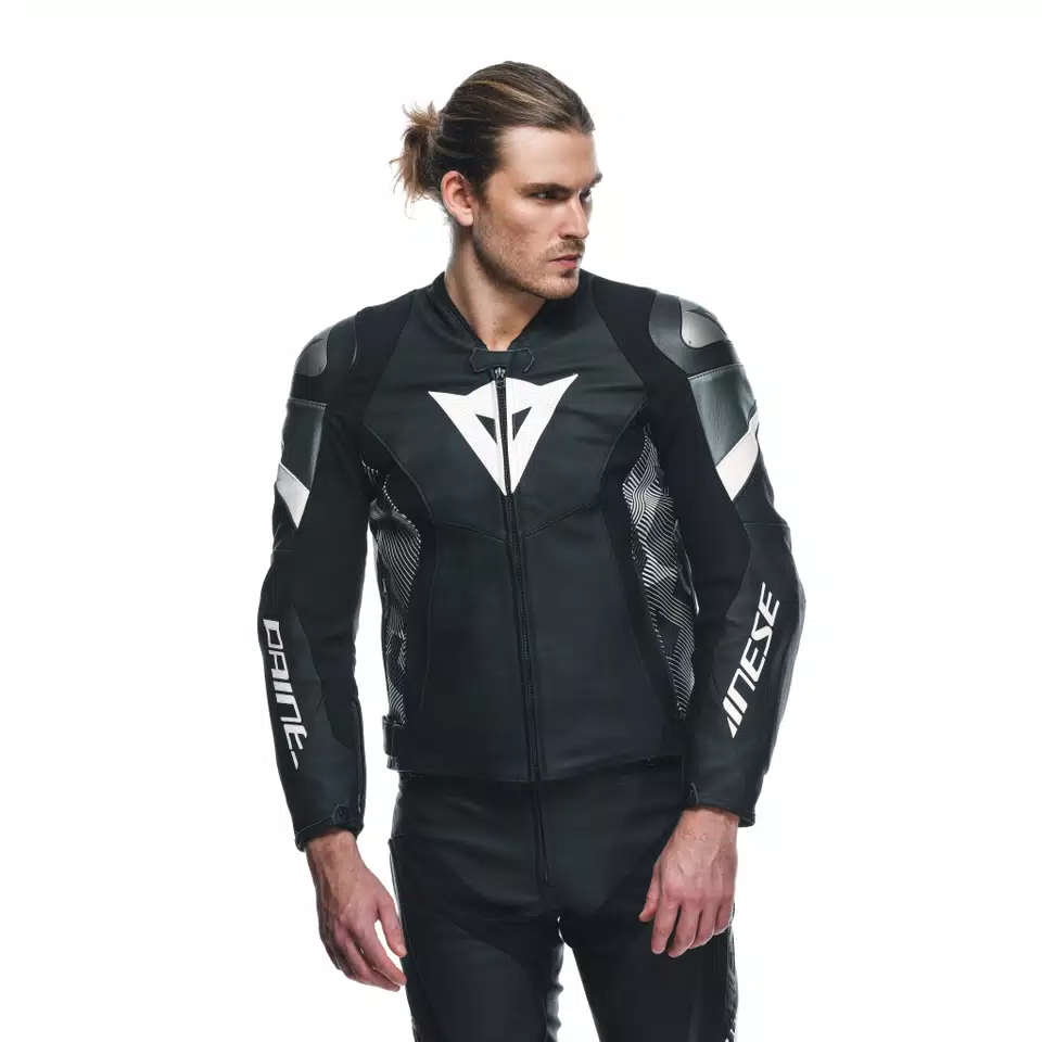 AVRO 5 LEATHER JACKET - BLACK/WHITE/ANTHRACITE - 5