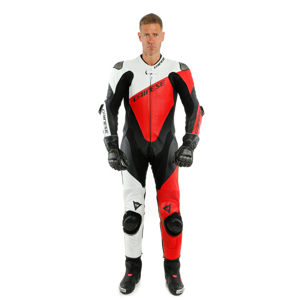 imola-1pc-leather-suit-perf-black-white-lava-red image number 2
