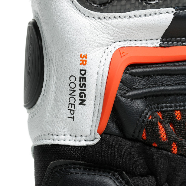 carbon-3-short-gloves-black-white-flame-orange image number 7