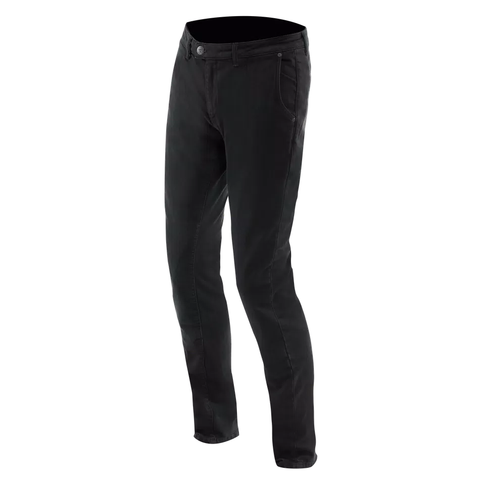 CHINOS - MEN TAPERED MOTORCYCLE PANTS - BLACK - 1