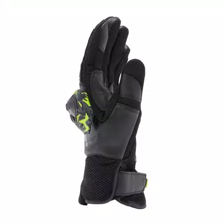 MIG 3 - UNISEX MOTORCYCLE LEATHER GLOVES - BLACK/ANTHRACITE/YELLOW-FLUO - 2