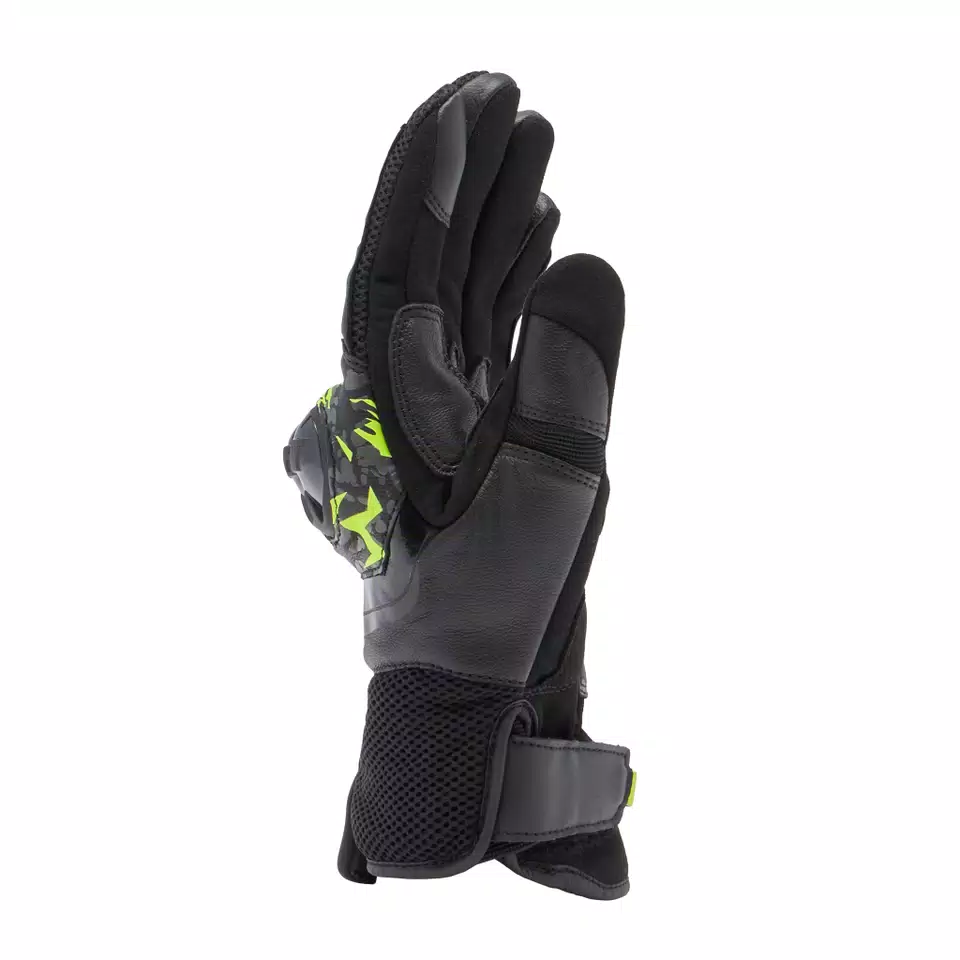 MIG 3 - GUANTI MOTO IN PELLE UNISEX - BLACK/ANTHRACITE/YELLOW-FLUO - 2