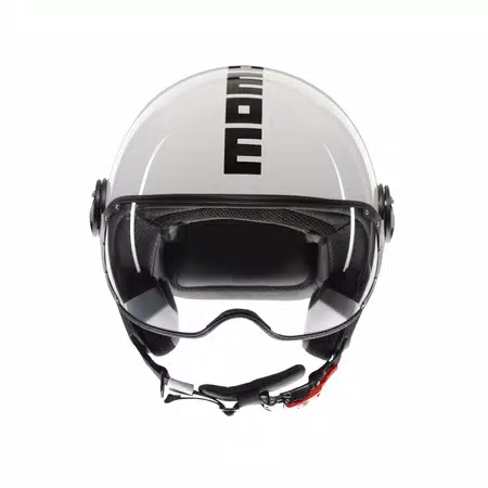 MOMODESIGN FGTR CLASSIC BIANCO LUCIDO / NERO - CASCO JET CON VISIERA E2206 -  - 2
