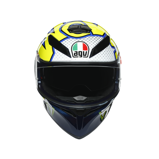 Yellow Fluo AGV AGV Integral Helmet K3 Sv Bubble Blue WH 