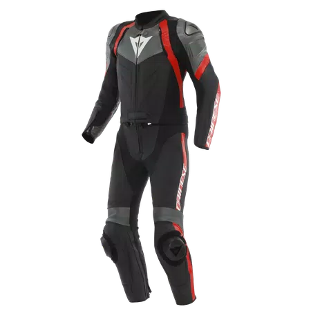 AVRO 4 - HEREN 2-DELIG MOTORFIETS LEREN PAK - BLACK/ANTHRACITE/RED-LAVA - 1