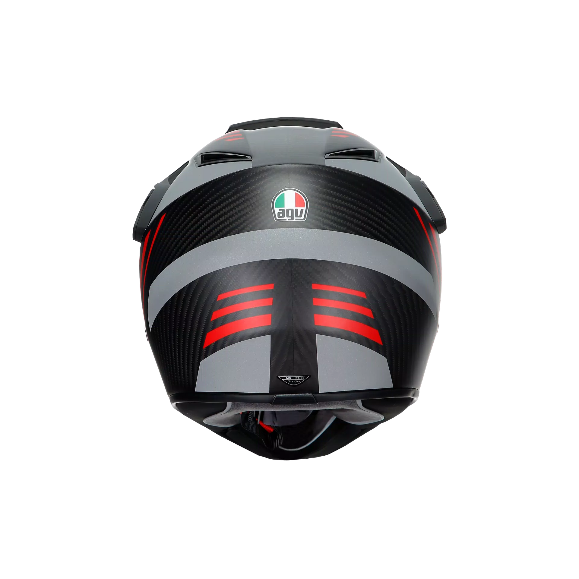 AX9 REFRACTIVE ADV MATT CARBON/RED - MOTORBIKE FULL FACE HELMET E2205