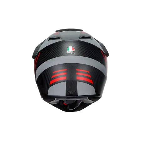 AX9 REFRACTIVE ADV MATT CARBON/RED - MOTORBIKE FULL FACE HELMET E2205 -  - 5