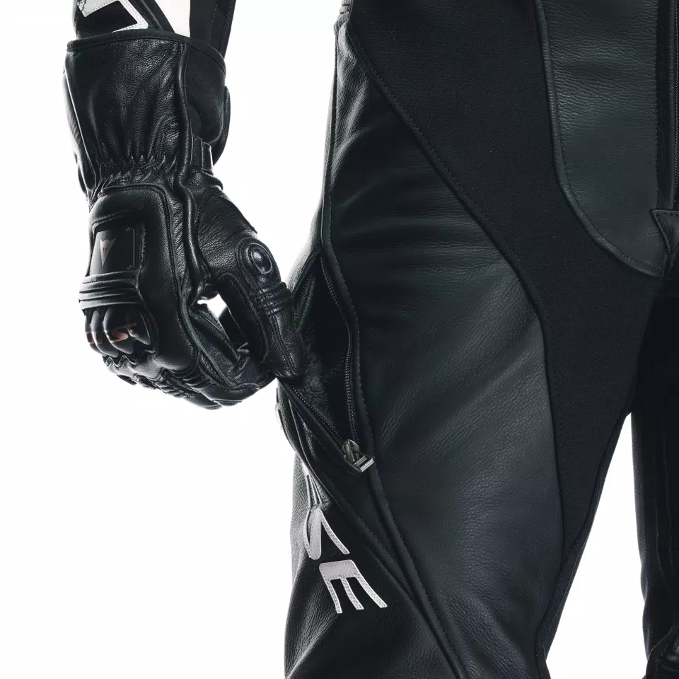 LAGUNA SECA 5 - MEN'S 2-PIECE MOTORCYCLE LEATHER SUIT (SHORT/TALL) - BLACK/BLACK/WHITE - 13