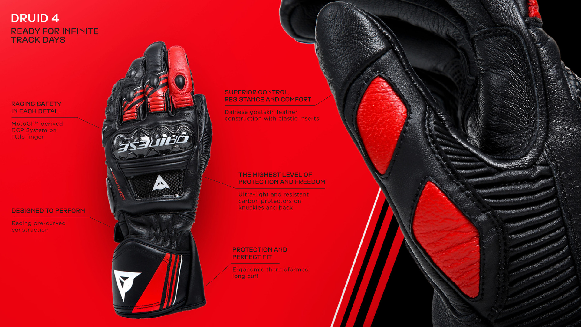 Dainese Druid 4 Motorcycle Riding Gloves -  Infographic 