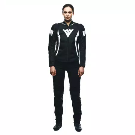 AVRO 5 TEX - WOMEN'S MOTORCYCLE JACKET IN FABRIC - BLACK/WHITE/BLACK - 3