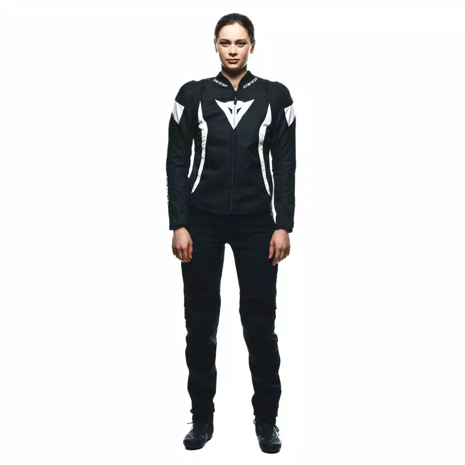 AVRO 5 TEX - WOMEN'S MOTORCYCLE JACKET IN FABRIC - BLACK/WHITE/BLACK - 3