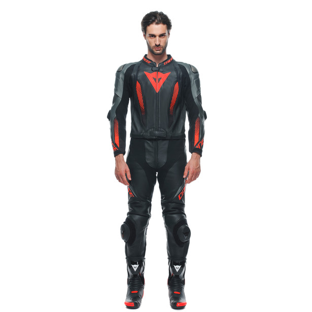 laguna-seca-5-2pcs-leather-suit-black-anthracite-fluo-red image number 2