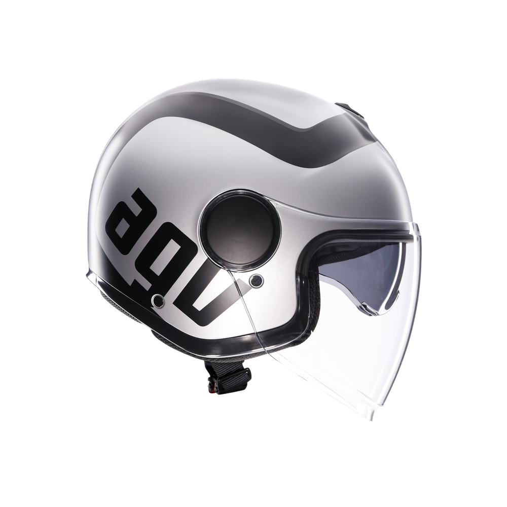 eteres-rimini-matt-grey-black-motorbike-open-face-helmet-e2206 image number 2