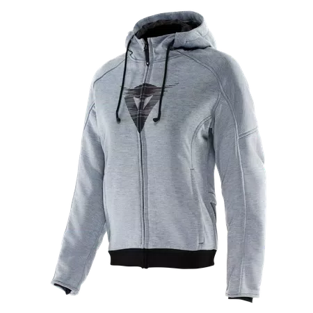 DAEMON-X - WOMEN'S MOTORCYCLE HOODIE FULL-ZIP - GREY-MELANGE - 1