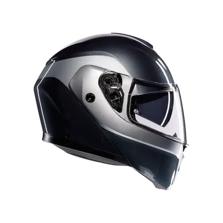 STREETMODULAR LEVICO GREY/SILVER - MOTORBIKE FLIP UP HELMET E2206 -  - 3