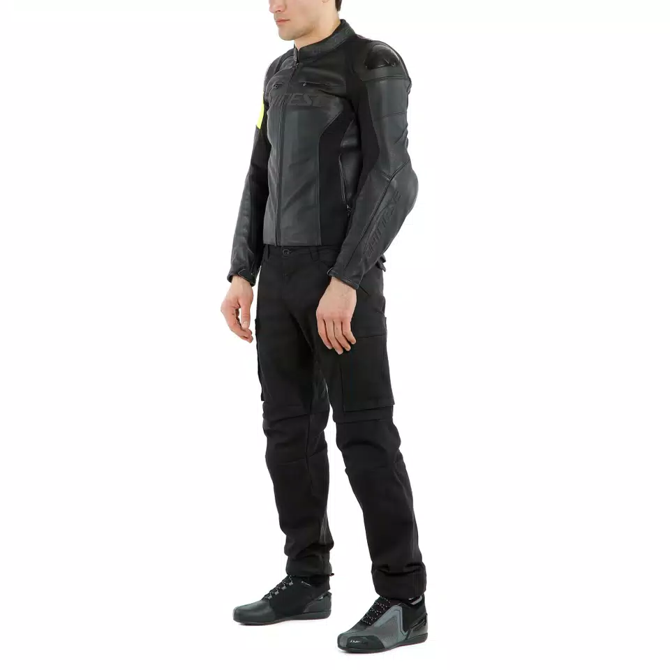 VR46 POLE POSITION LEATHER JACKET - BLACK/FLUO-YELLOW - 4