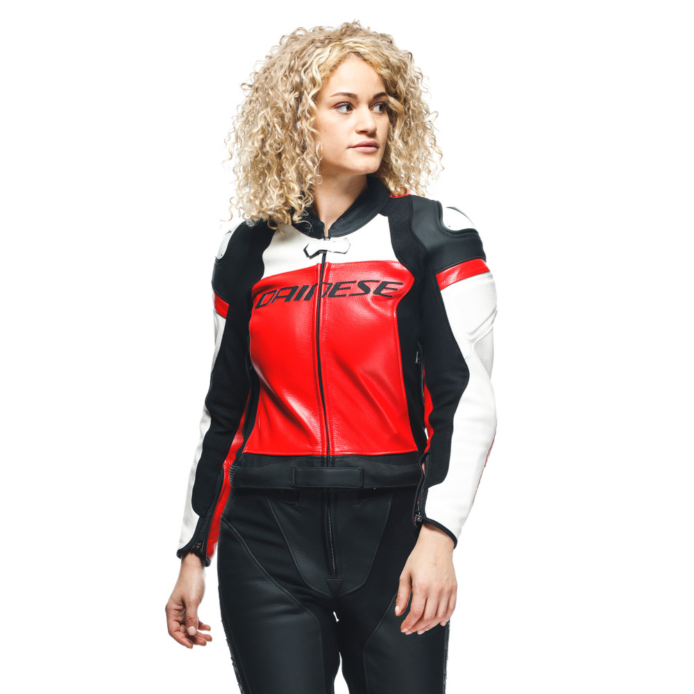 mirage-lady-leather-2pcs-suit-black-lava-red-white image number 4