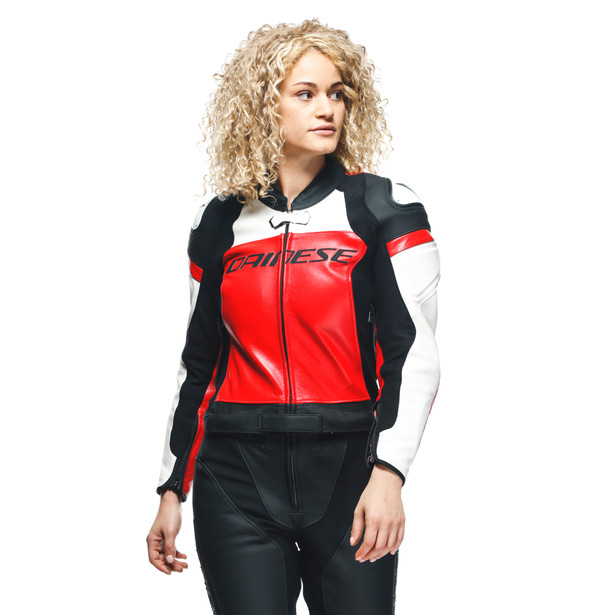 mirage-lady-leather-2pcs-suit-black-lava-red-white image number 4