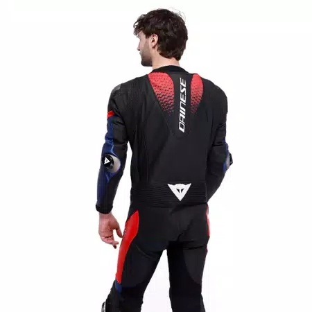 LAGUNA SECA 6 - PERFORATED ONE-PIECE LEATHER RACING SUIT - BLACK/BLUE/RED - 4