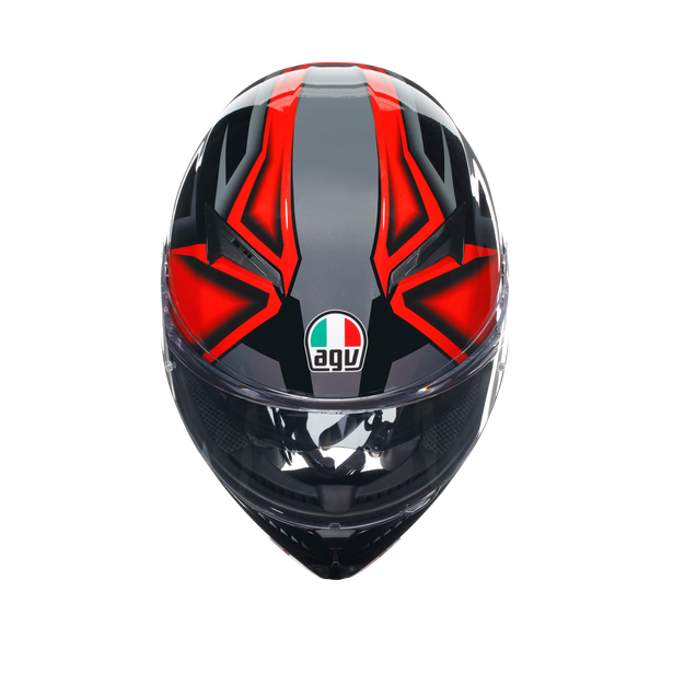 Casco Integral Moto AGV K3 Decept Matt Black Verde Red S Helmet