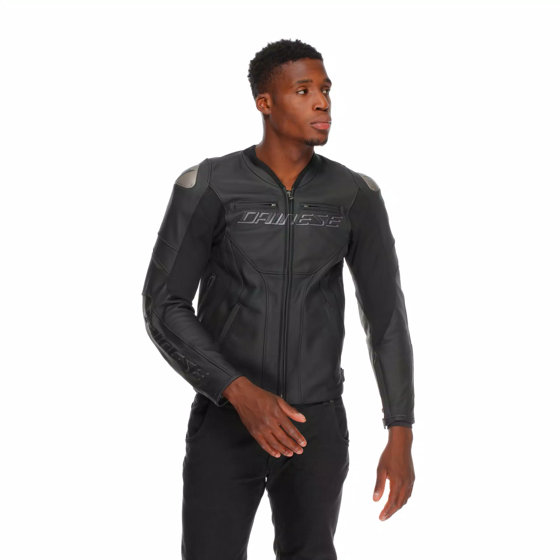RACING 5 - MEN LEATHER MOTORCYCLE JACKET | BLACK/BLACK/BLACK | Dainese