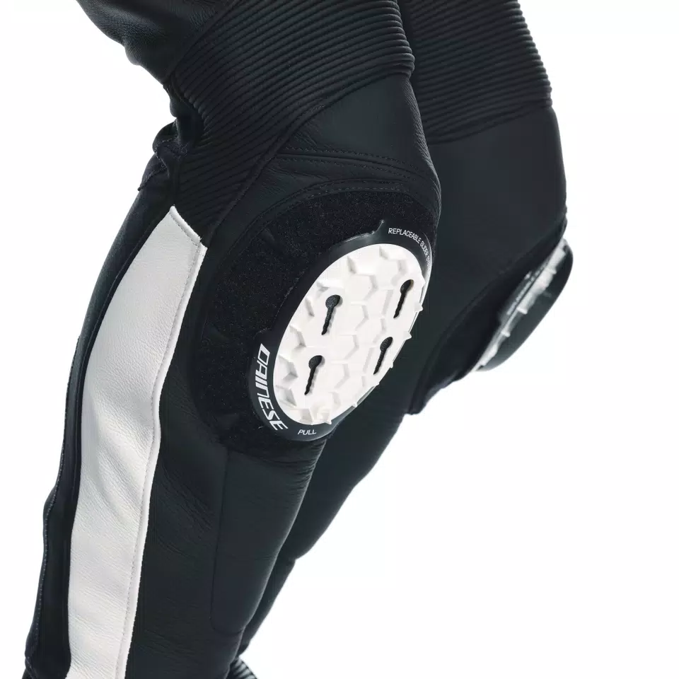 SUPER SPEED - MEN'S MOTORCYCLE LEATHER PANTS - BLACK/WHITE - 18