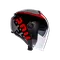 IRIDES MOTORBIKE OPEN FACE HELMET E2206 - VALENZA MATT GREY/BLACK/RED