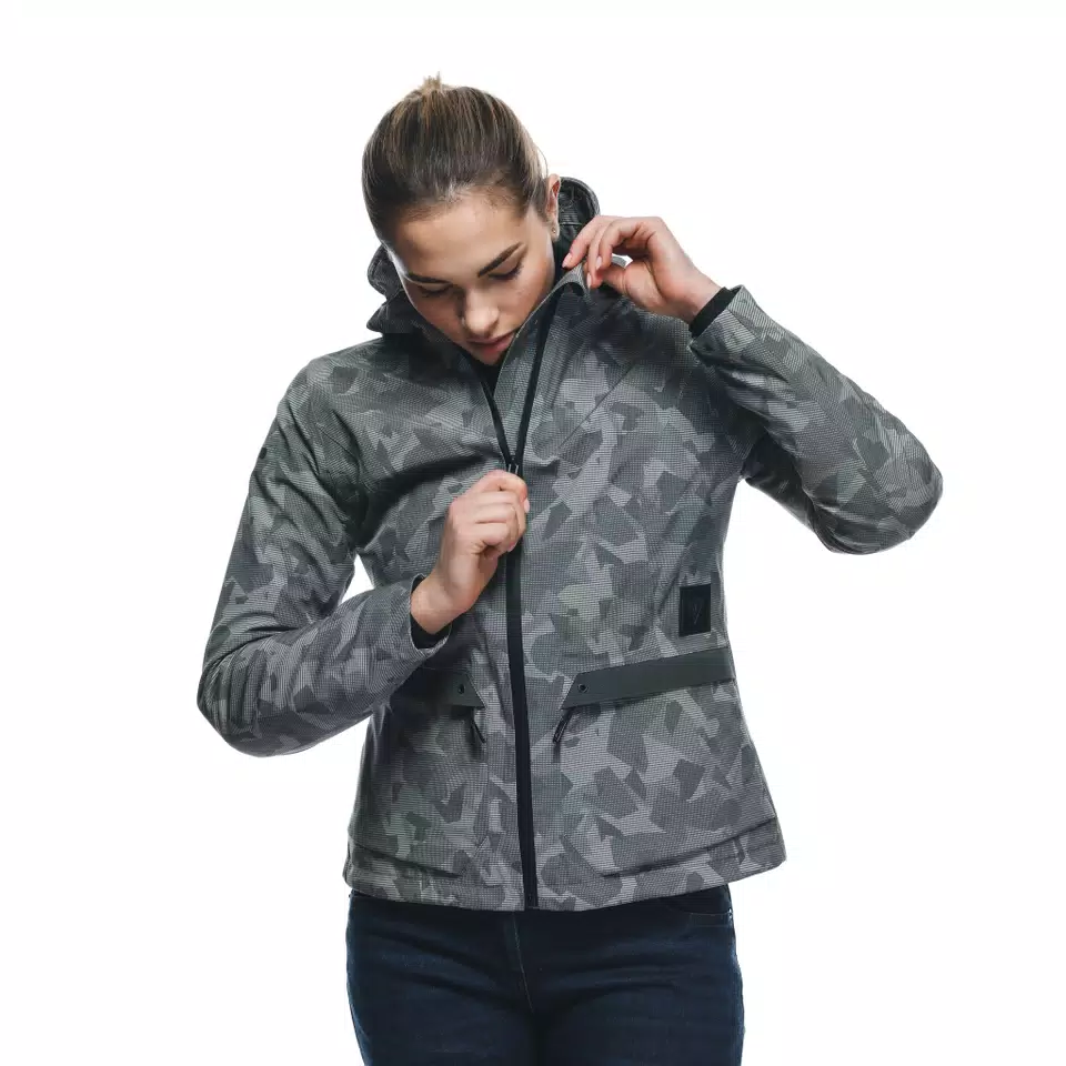 CENTRALE ABSØLUTESHELL™ PRO - WOMEN'S WATERPROOF MOTORCYCLE JACKET - LONDON FOG CAMO DOTS - 5