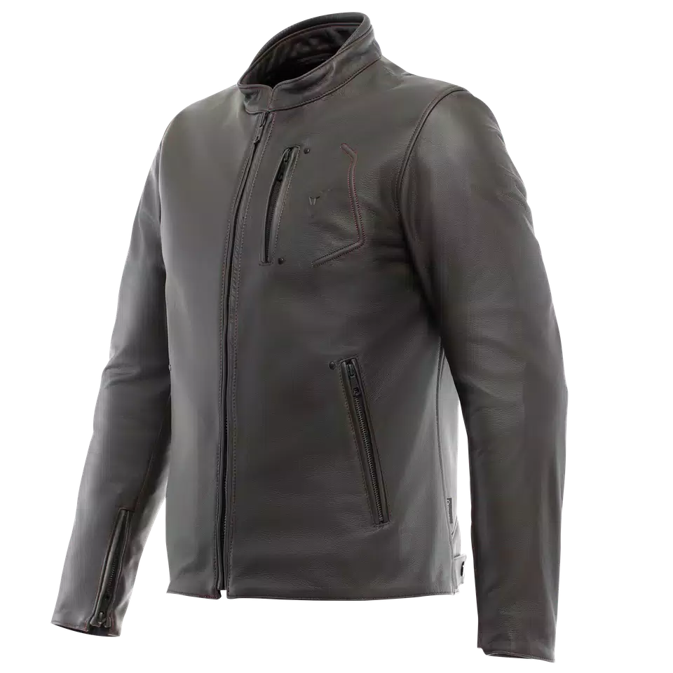 FULCRO - MEN'S MOTORCYCLE LEATHER JACKET - DARK-BROWN - 1