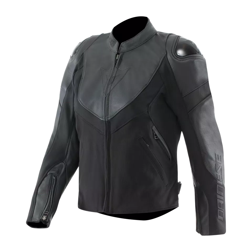 IPERATTIVA - WOMEN'S LEATHER-TEXTILE MOTORCYCLE JACKET - BLACK/BLACK - 1