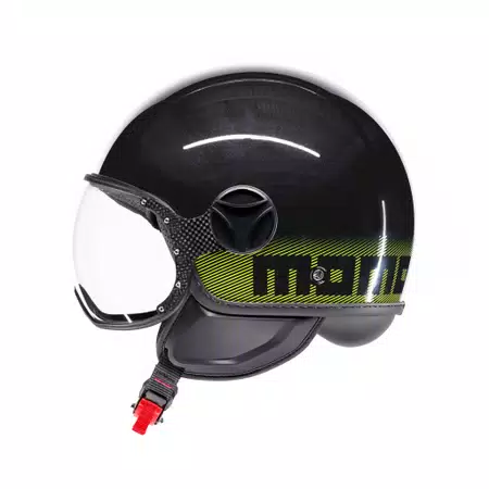 MOMODESIGN FGTR CLASSIC STRIPES GLITTER/YELLOW FLUO  - JET HELMET WITH VISOR E2206 -  - 4