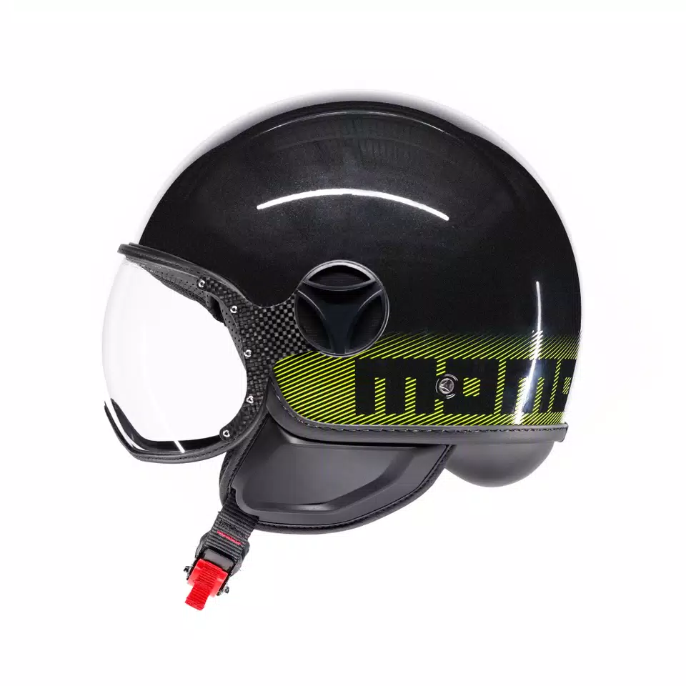 MOMODESIGN FGTR CLASSIC STRIPES GLITTER/YELLOW FLUO  - JET HELMET WITH VISOR E2206 -  - 4