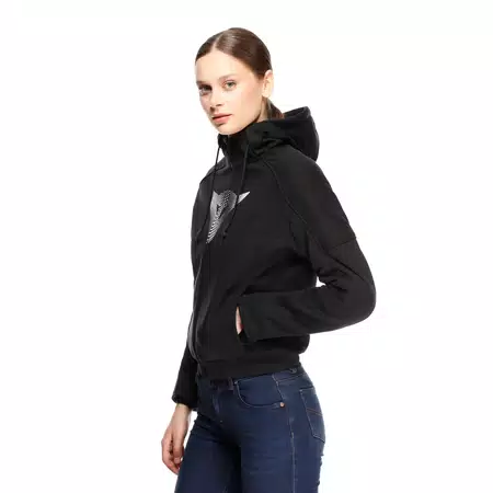 DAEMON-X - WOMEN'S MOTORCYCLE HOODIE FULL-ZIP - BLACK - 5