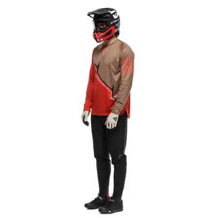 HG AER JERSEY LS - MEN'S LONG SLEEVE BIKE T-SHIRT - RED/BROWN/BLACK - 4
