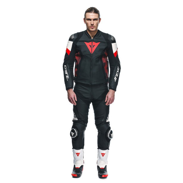 avro-5-leather-jacket-black-red-lava-white image number 2