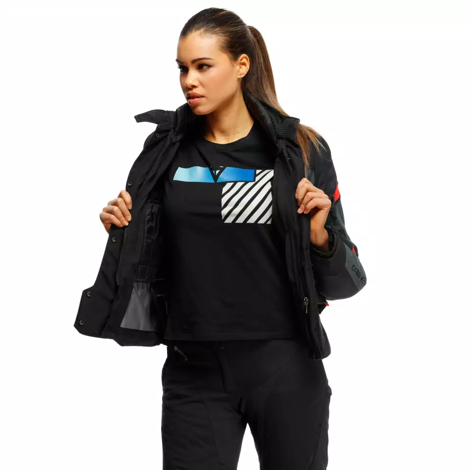 CARVE MASTER 3 GORE-TEX® CHAQUETA DE MOTO MUJER - BLACK/EBONY/LAVA-RED - 14