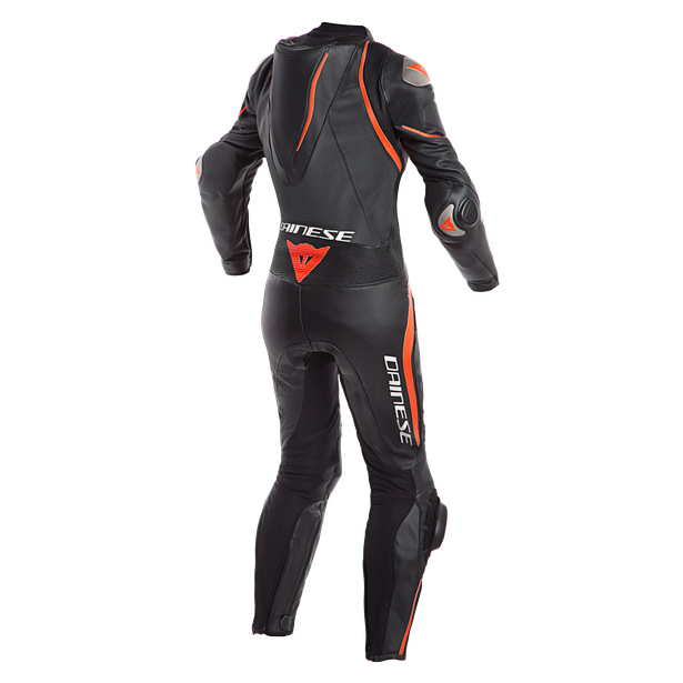 laguna-seca-4-1pc-perf-lady-leather-suit-black-black-fluo-red image number 1