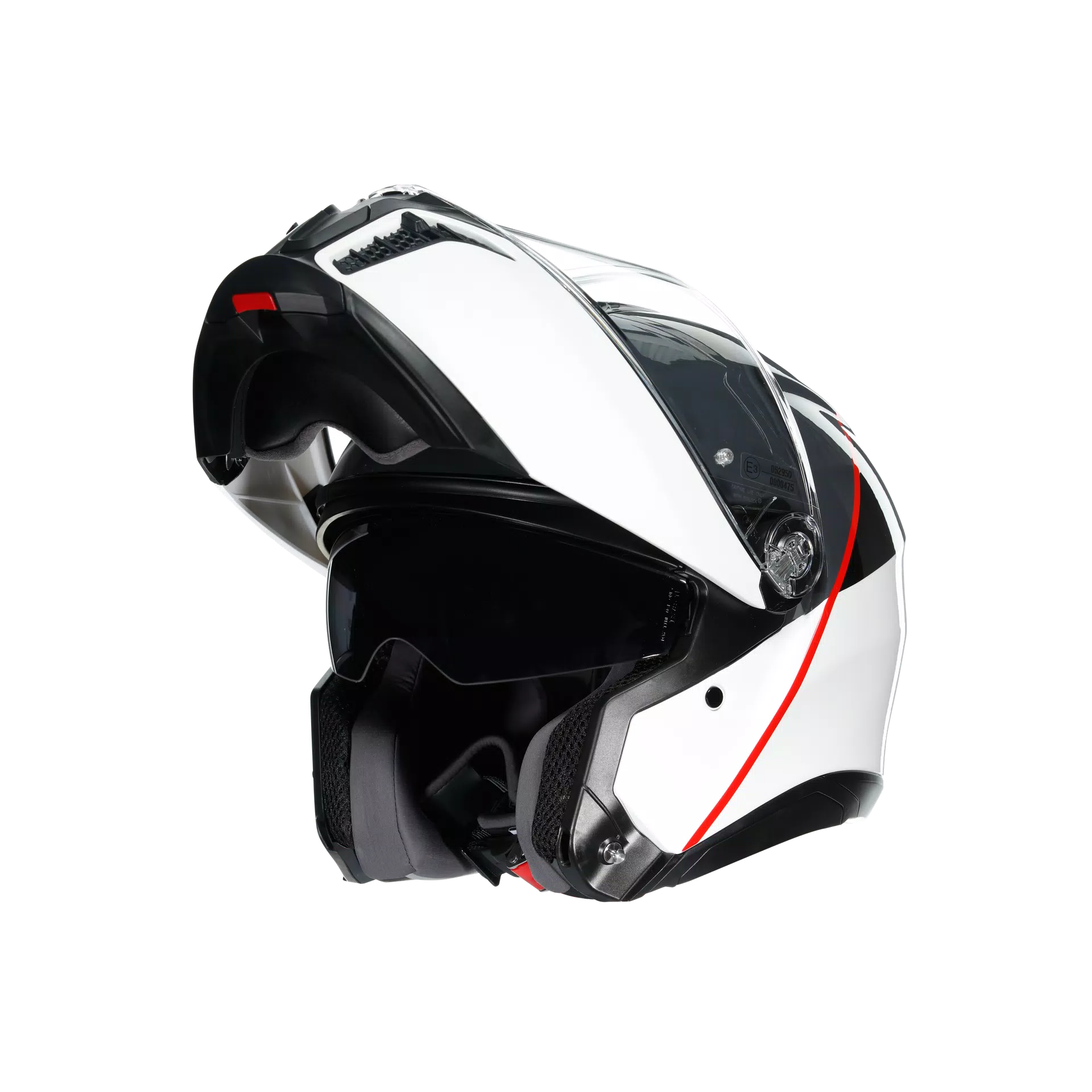 TOURMODULAR BALANCE WHITE/GREY/RED - CASQUE MOTO MODULAIRE E2206