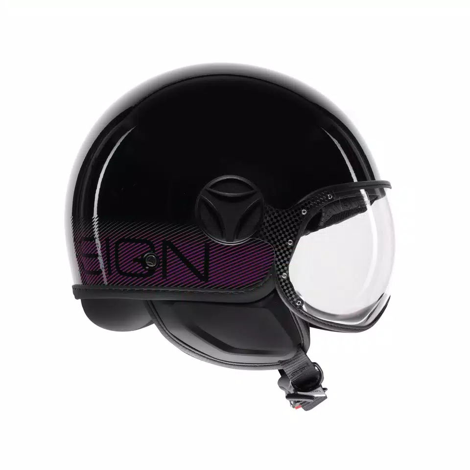MOMODESIGN FGTR CLASSIC STRIPES BLACK / FUCSIA - JET HELMET WITH VISOR E2206 -  - 3