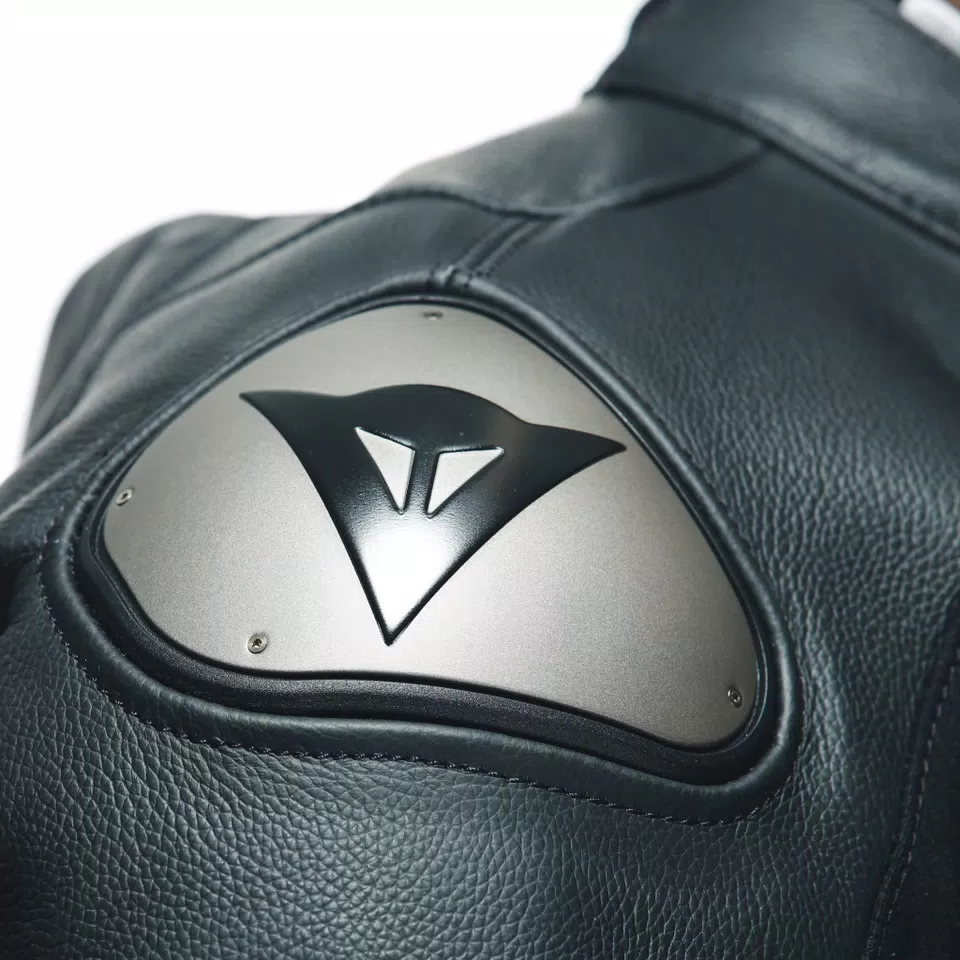 TOSA - MEN'S 1-PIECE MOTORCYCLE PERFORATED LEATHER SUIT - BLACK/BLACK/WHITE - 14