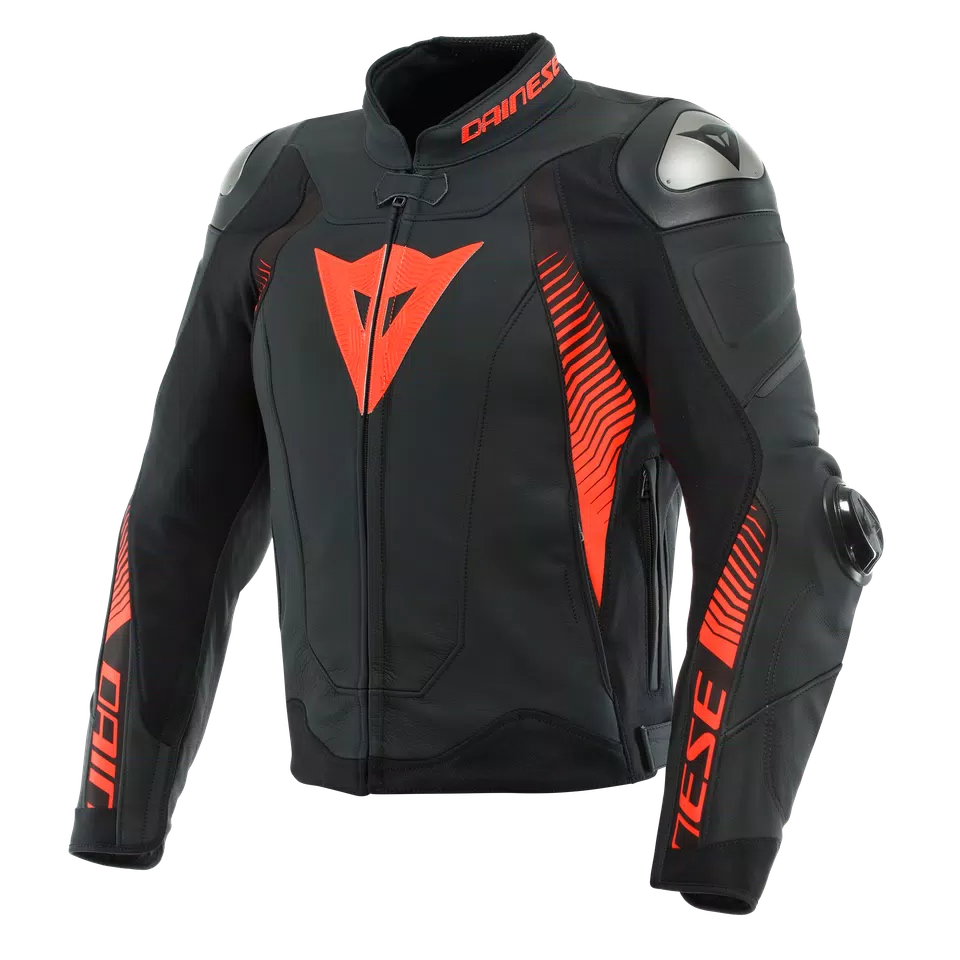 SUPER SPEED 4 LEATHER JACKET - BLACK-MATT/FLUO-RED - 1
