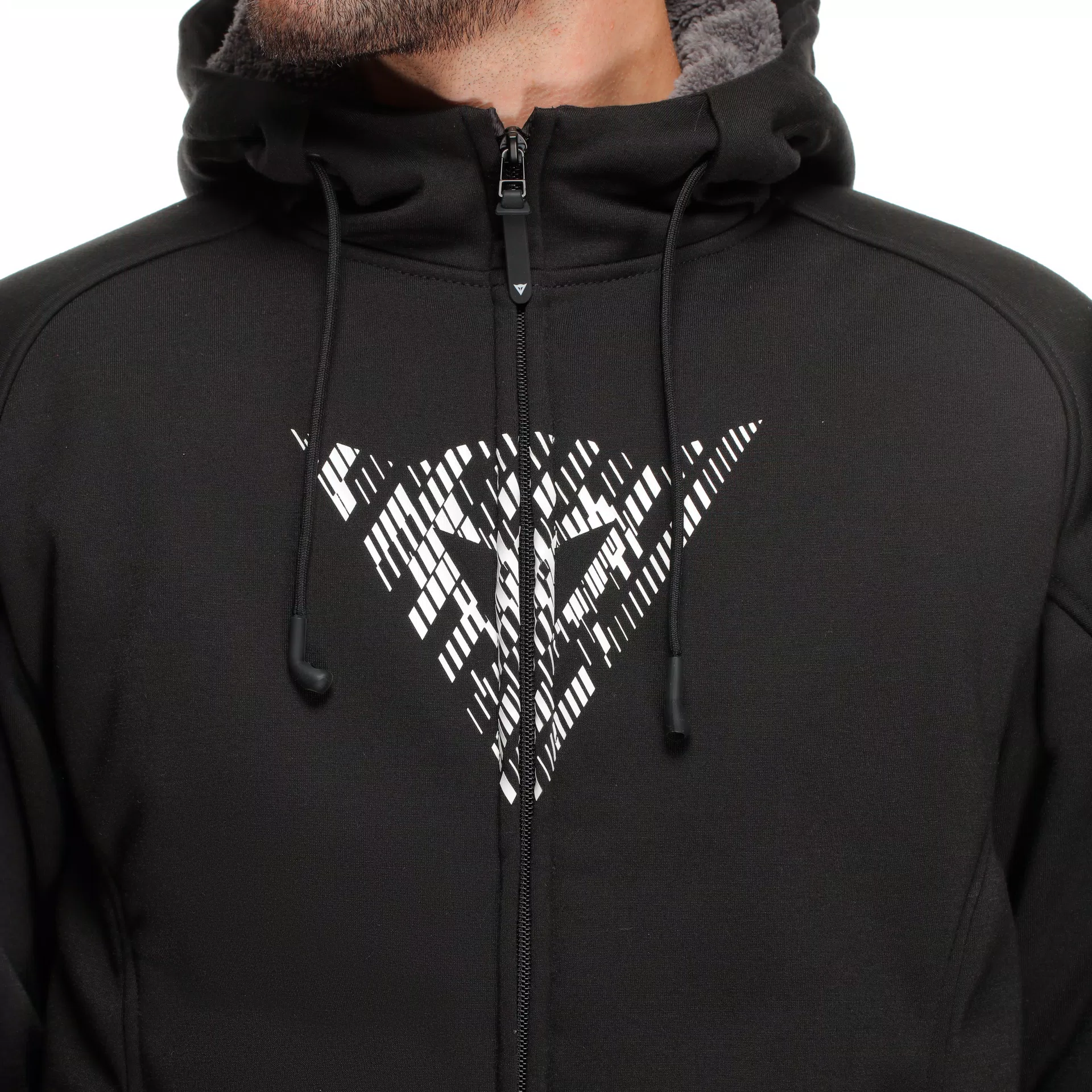 BOVISA - MOTORCYCLE HOODIE FULL-ZIP | BLACK/WHITE | Dainese