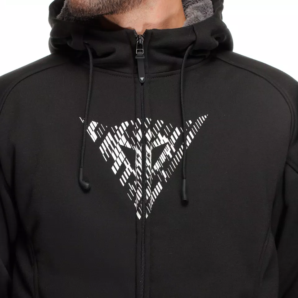 BOVISA - MOTORCYCLE HOODIE FULL-ZIP - BLACK/WHITE - 7