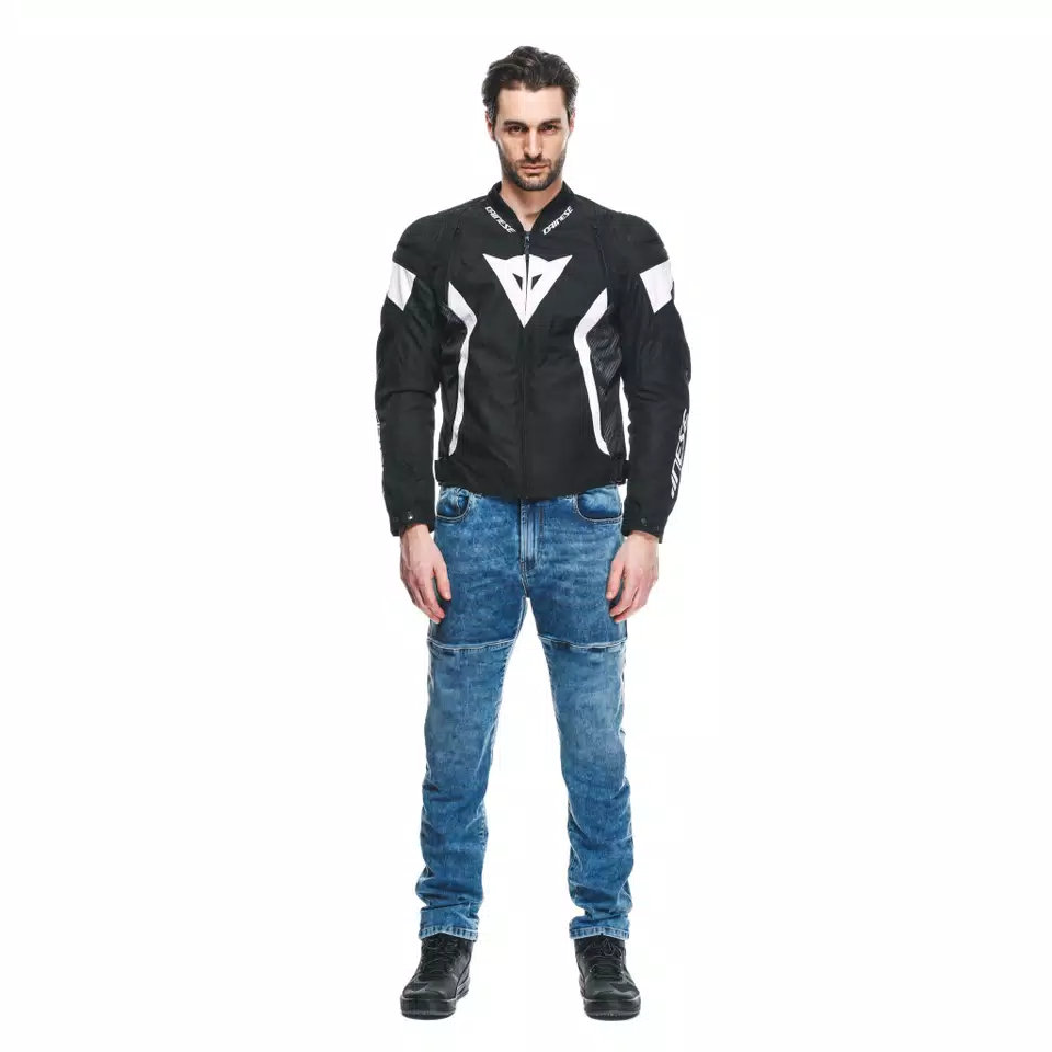 AVRO 5 - HERREN MOTORRADJACKE AUS TEXTIL - BLACK/WHITE/BLACK - 3
