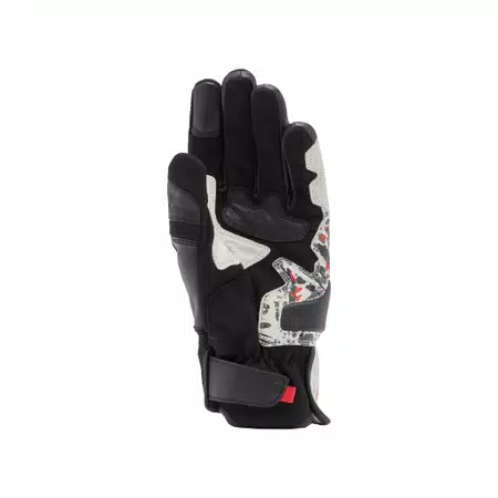 MIG 3 - UNISEX MOTORCYCLE LEATHER GLOVES - BLACK/RED SPRAY/WHITE - 3