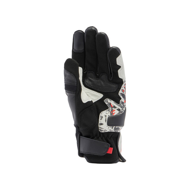 mig-3-unisex-leather-gloves-black-red-spray-white image number 2
